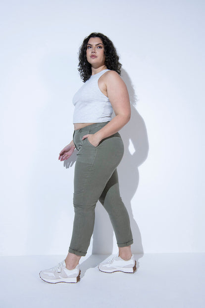 Pantalon chino grande taille - Green