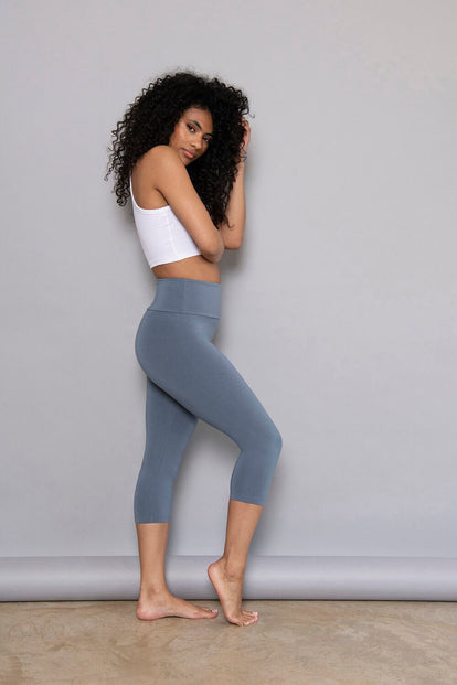 Legging léger court - Steel Bleu