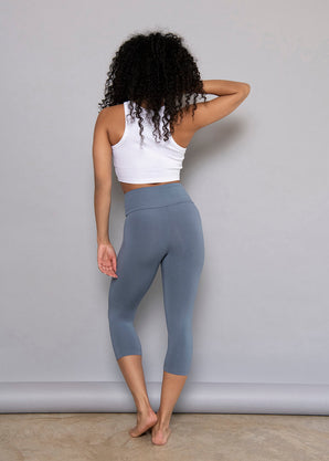 Legging léger court - Steel Bleu