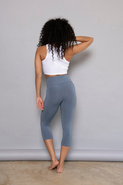 Legging léger court - Steel Bleu