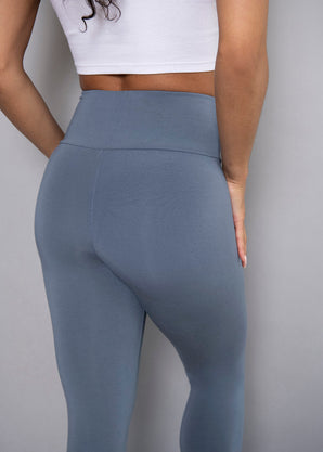 Legging léger court - Steel Bleu