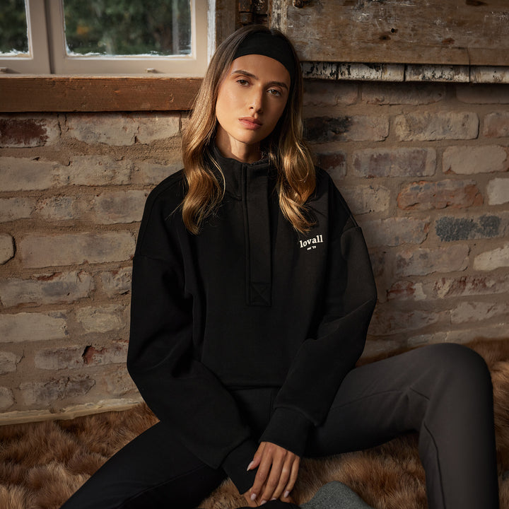 Sweat-shirt lourd 1/4 zip - Mocha