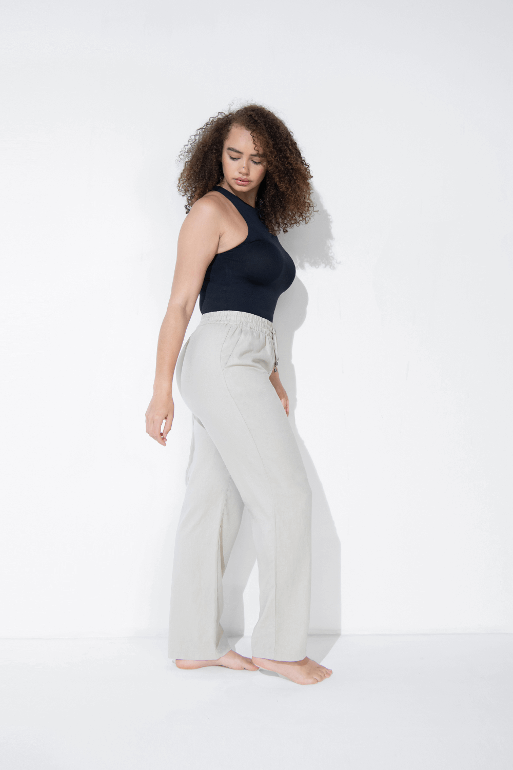 Pantalon en lin Everyday - Stone