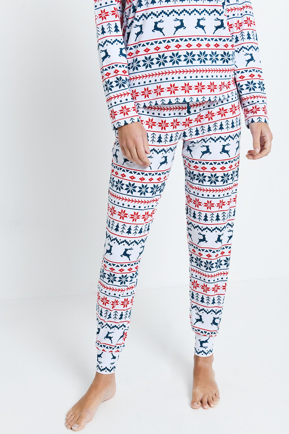 Ensemble de pyjama tout doux - Blanc Christmas Print