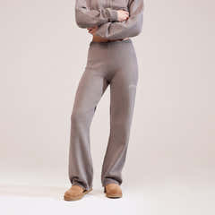 Pantalon ample en maille souple - Moka