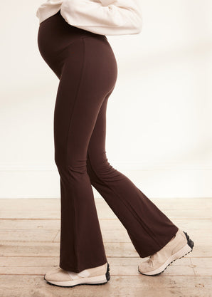 Legging de grossesse léger flare - Espresso Marron