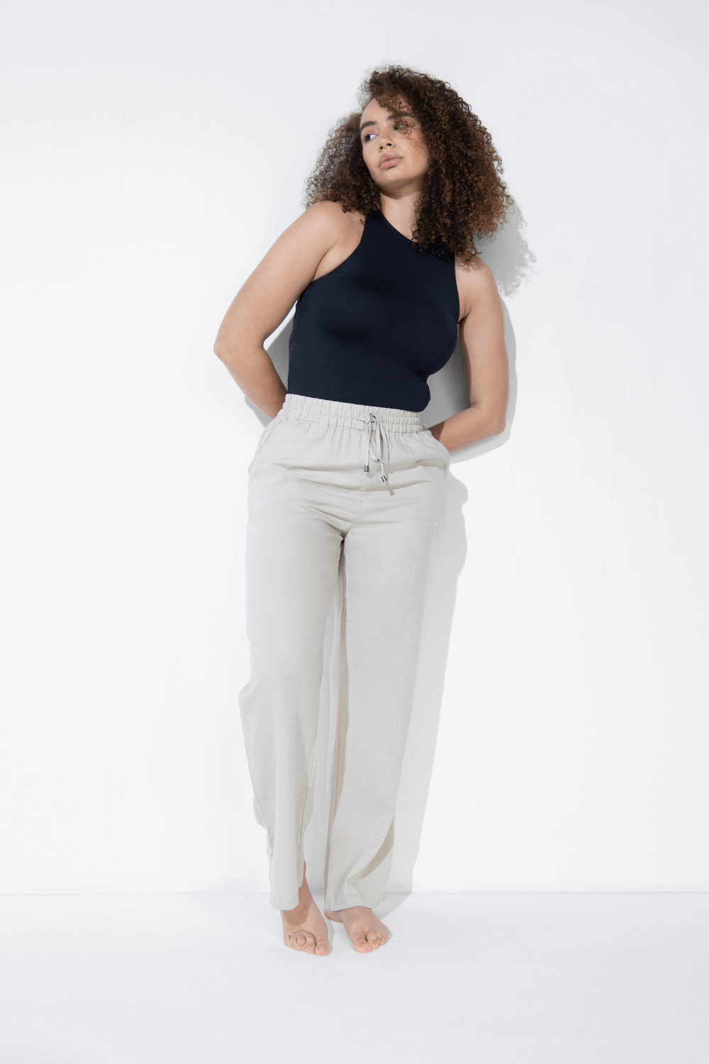 Pantalon en lin Everyday - Stone