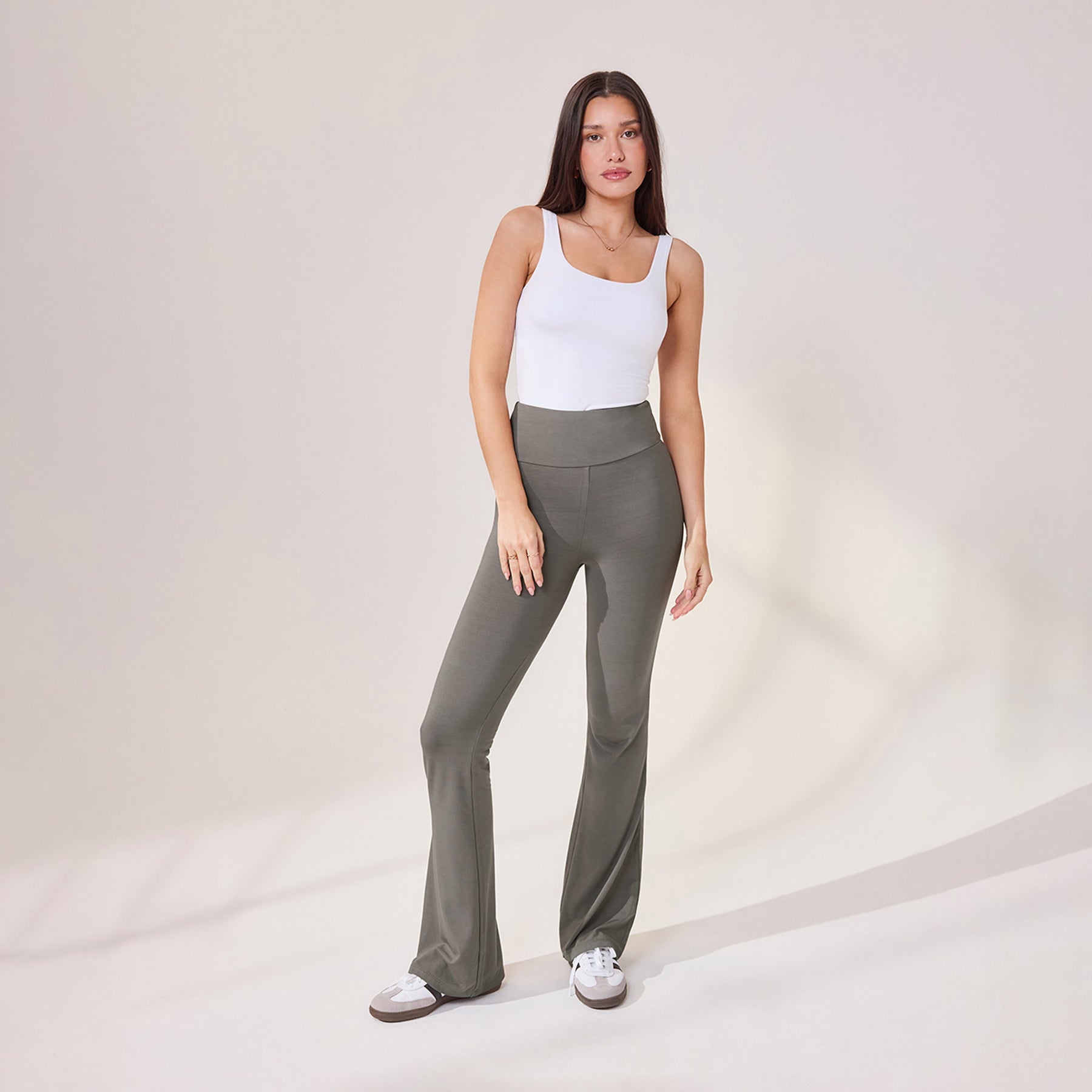 Lightweight Flare Leggings - Slate Green