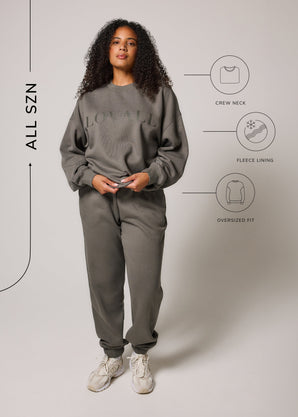 ALL SZN organique Sweat à Capuche Oversize grande taille Style 4 - Slate Green