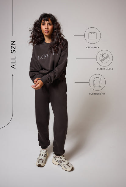 ALL SZN organique Sweat à Capuche Oversize Style 4 - Black Coffee