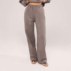 Jogger large en coton bio - Noir café