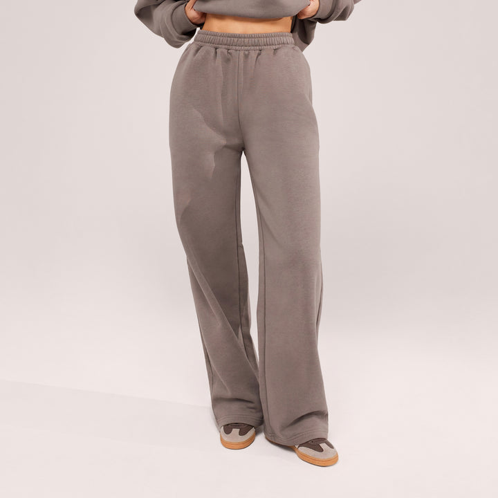 Jogger large en coton bio - Noir café
