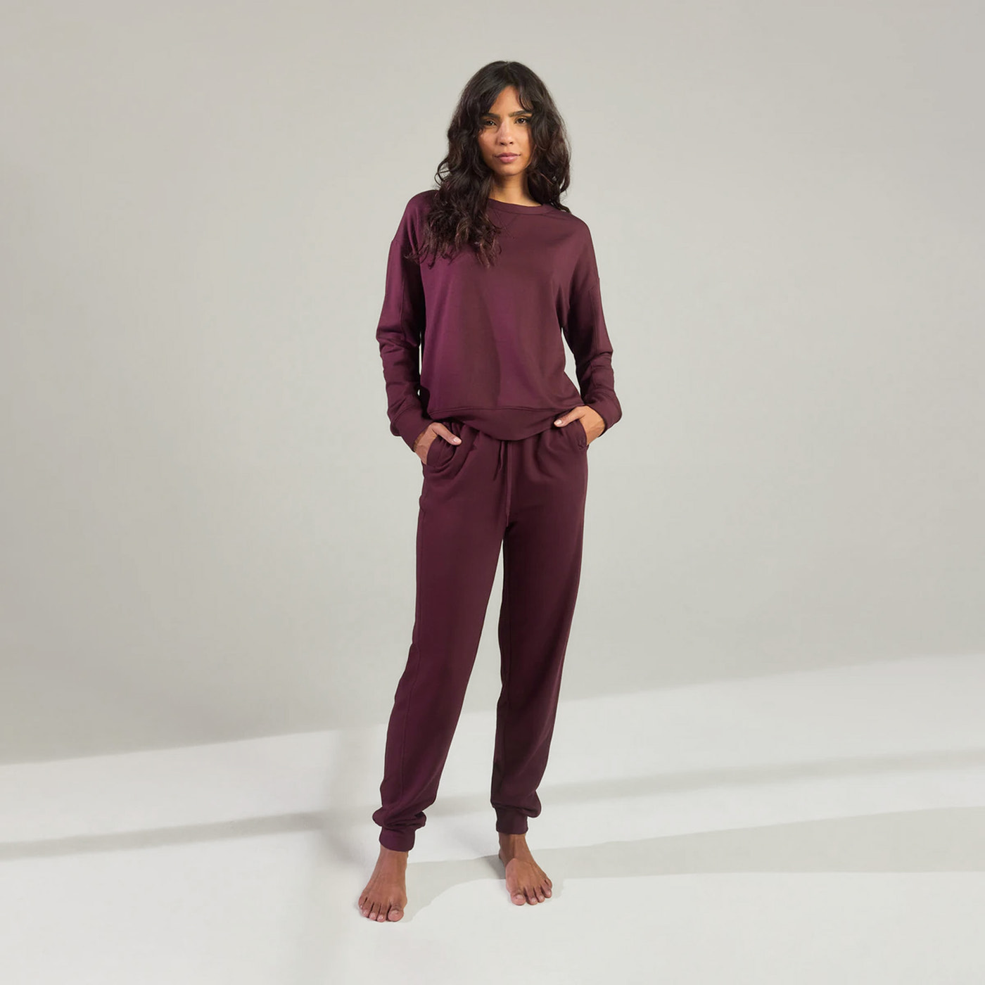 Pantalon de jogging Lounge-Luxe - Dark Cherry