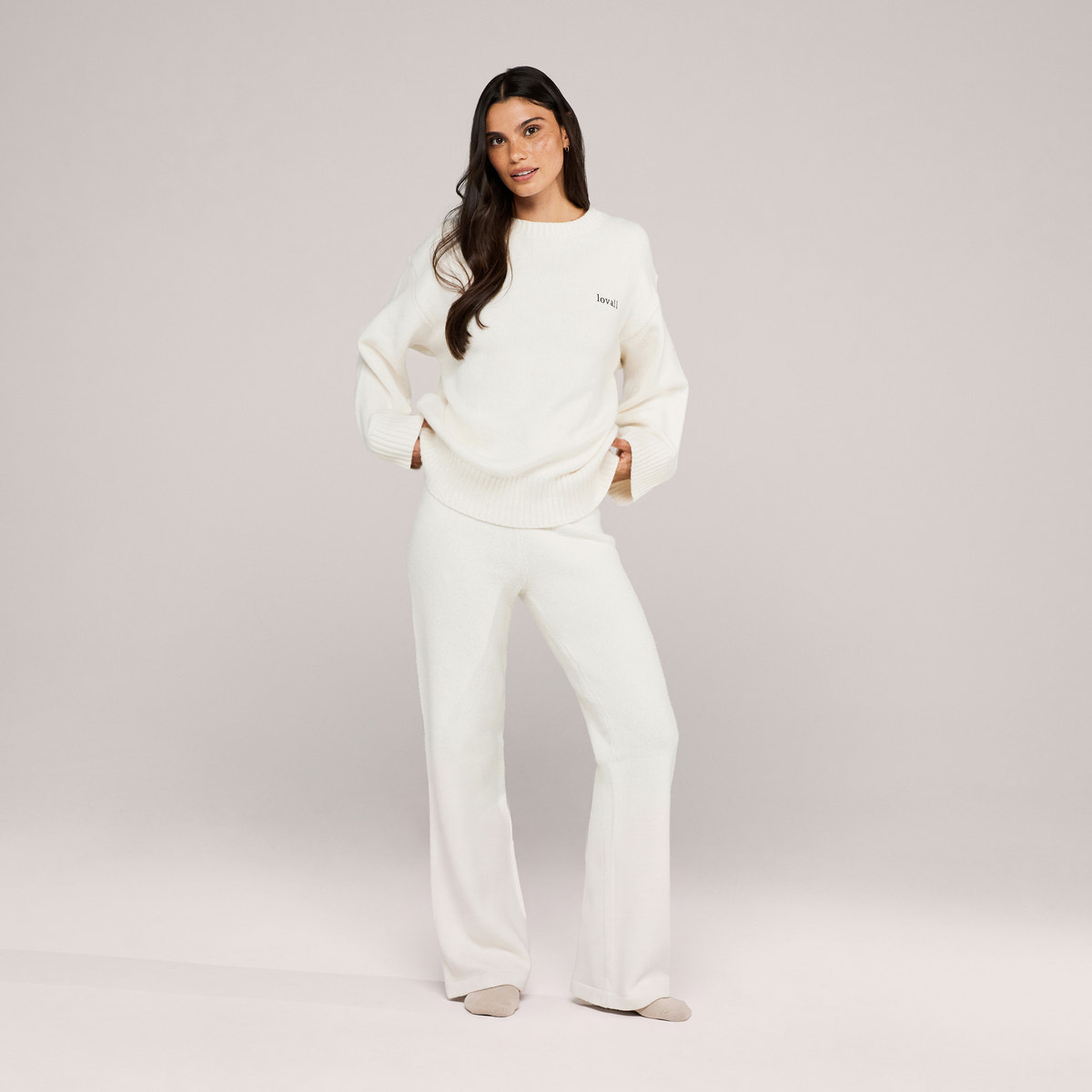 Lovall Pull Oversize Tricoté – Blanc cassé