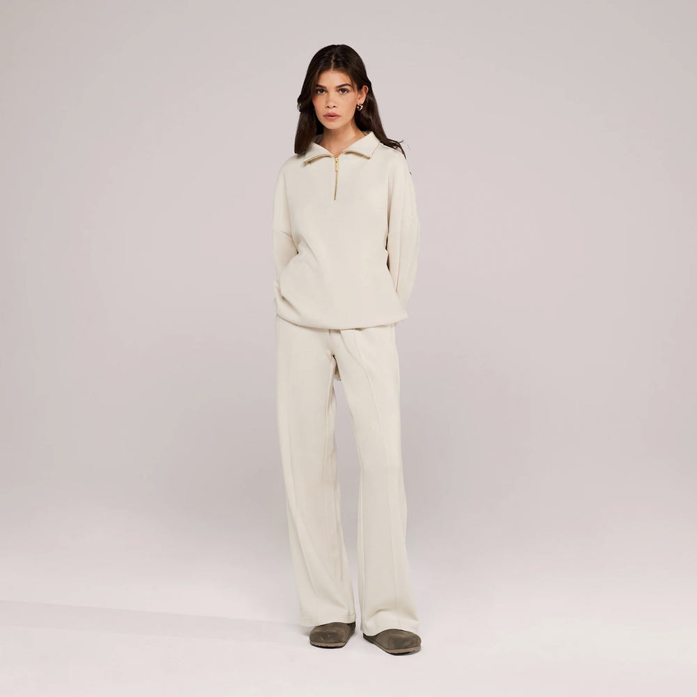 Jogger large en coton bio - Noir café