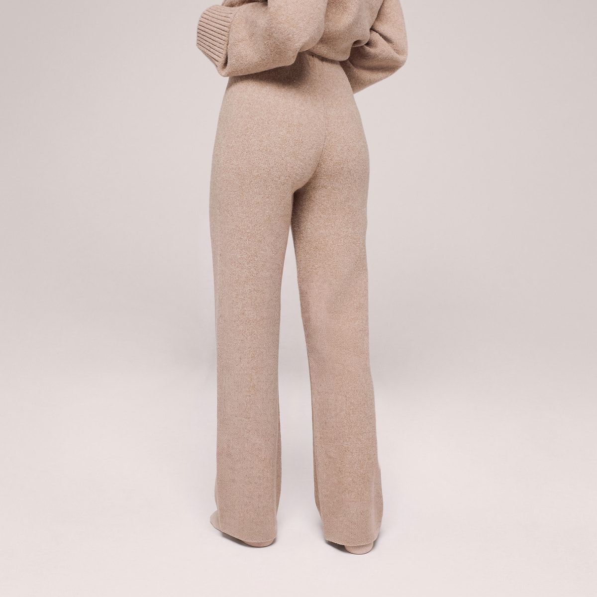 Pantalon large en maille brossée - Gris