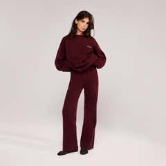Pull oversize en maille Lovall - Bordeaux