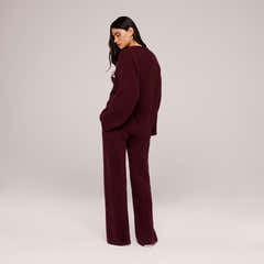 Pull oversize en maille « Varsity » – Bourgogne
