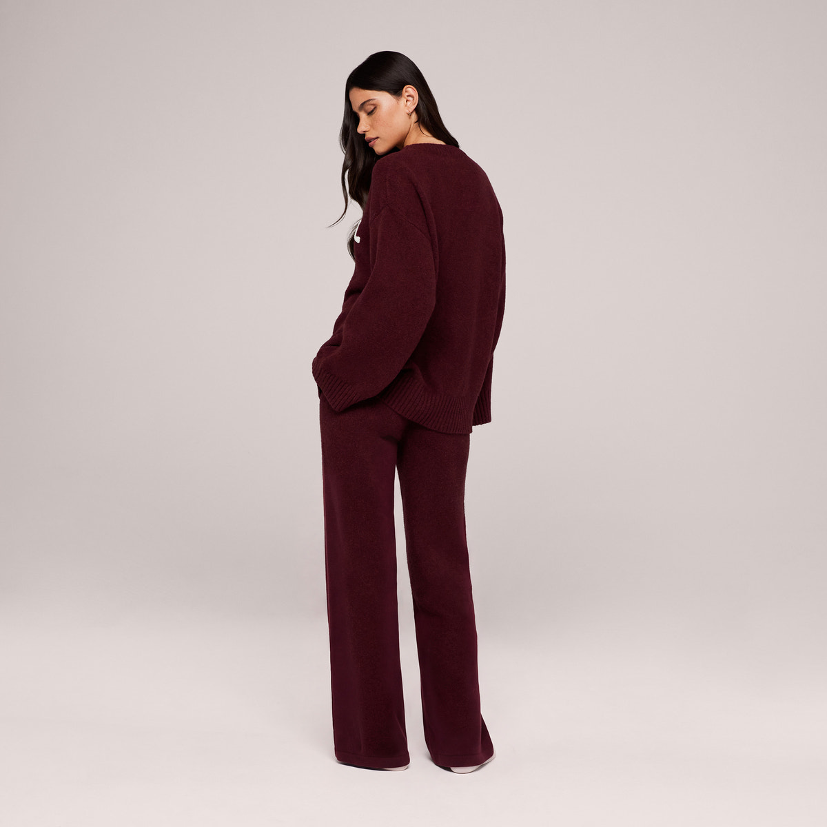Pull oversize en maille « Varsity » – Bourgogne