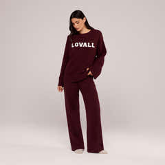 Pull oversize en maille « Varsity » – Bourgogne