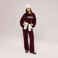 Pull oversize en maille « Varsity » – Bourgogne