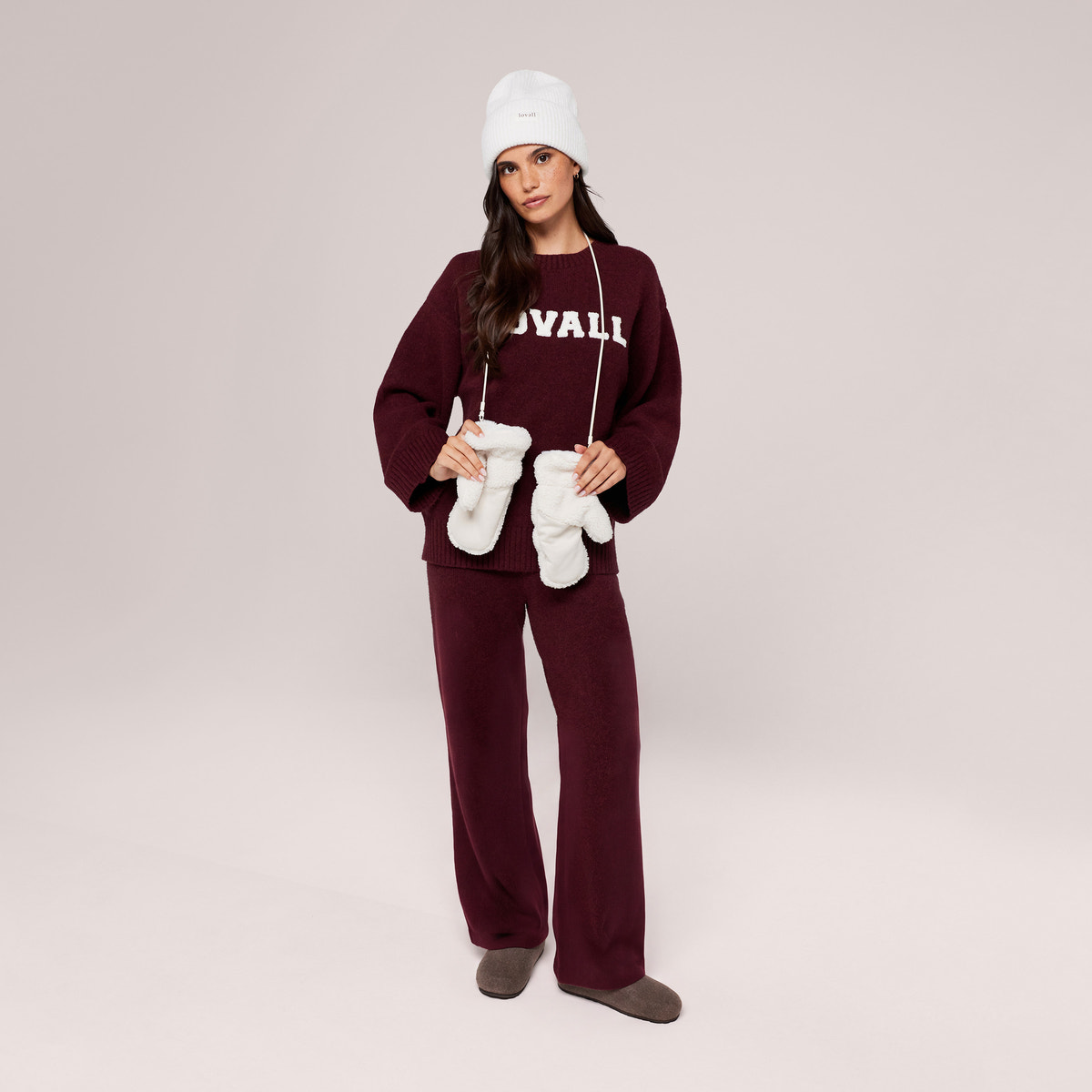 Pull oversize en maille « Varsity » – Bourgogne