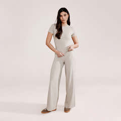 Pantalon large du quotidien ultime - Beige avoine