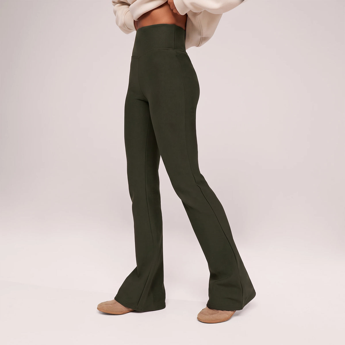 Legging taille haute d'hiver - Olive intense