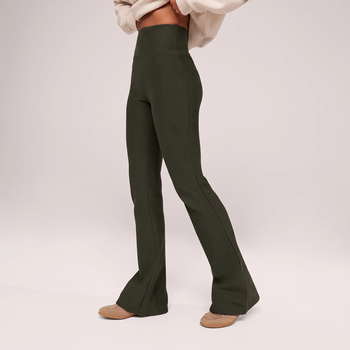 Legging taille haute d'hiver - Olive intense