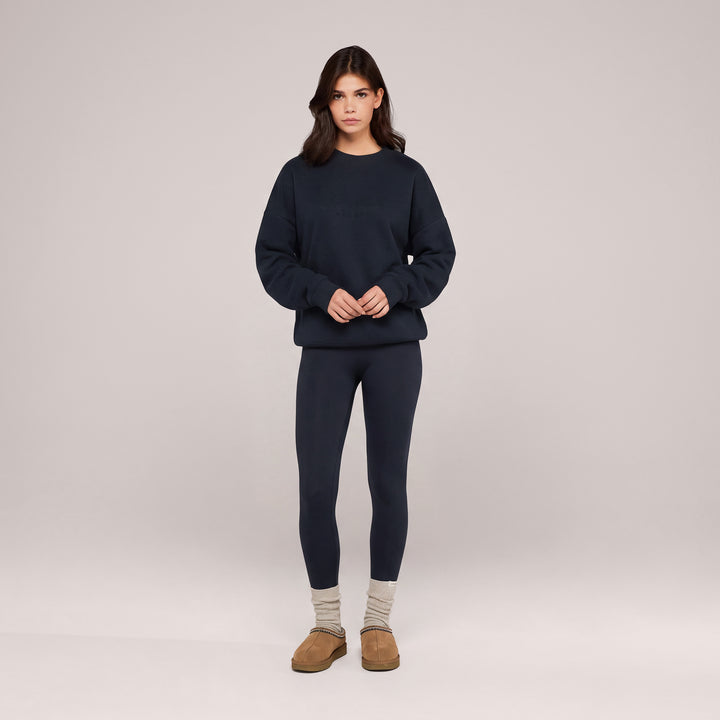Leggings taille haute quotidiens d'hiver – Bleu marine vintage
