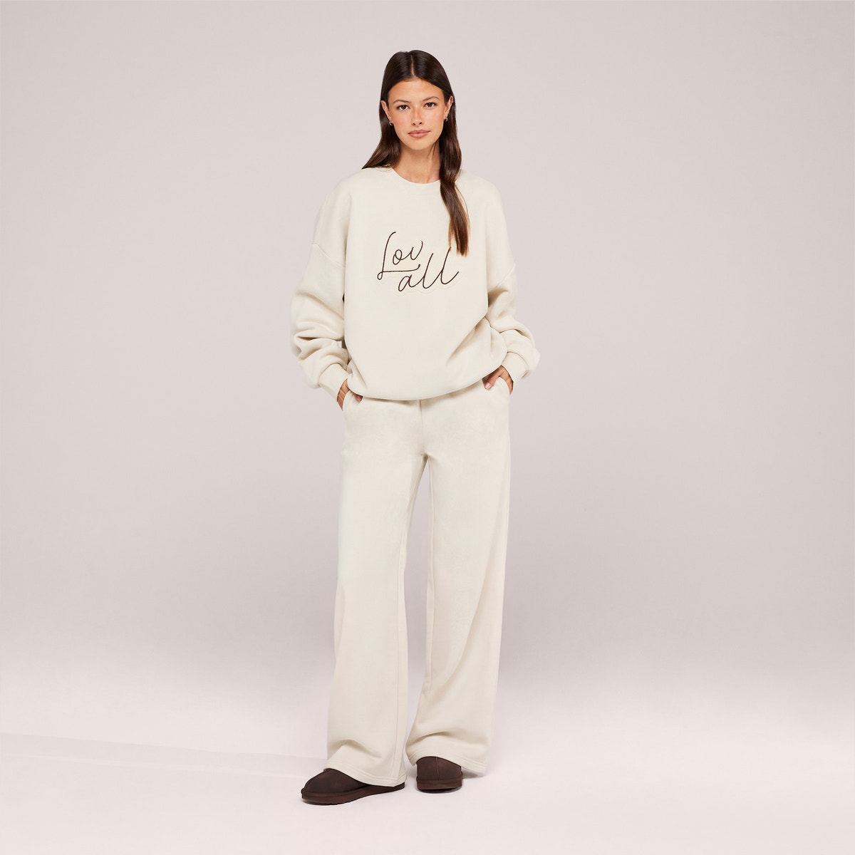 Sweat-shirt oversize lourd Campus - Mocha