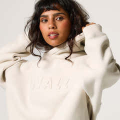 Sweat à capuche oversize épais - Écru