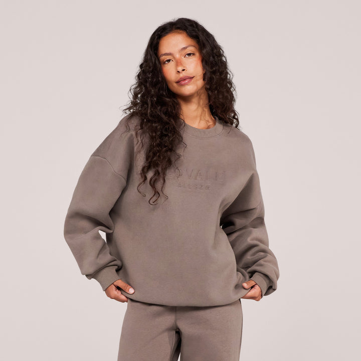 Sweat-shirt oversize lourd Campus - Mocha