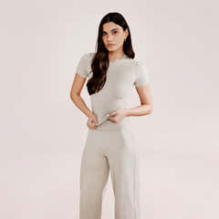 Pantalon large du quotidien ultime - Beige avoine