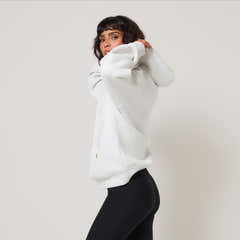 Sweat à capuche oversize épais - Gris clair chiné