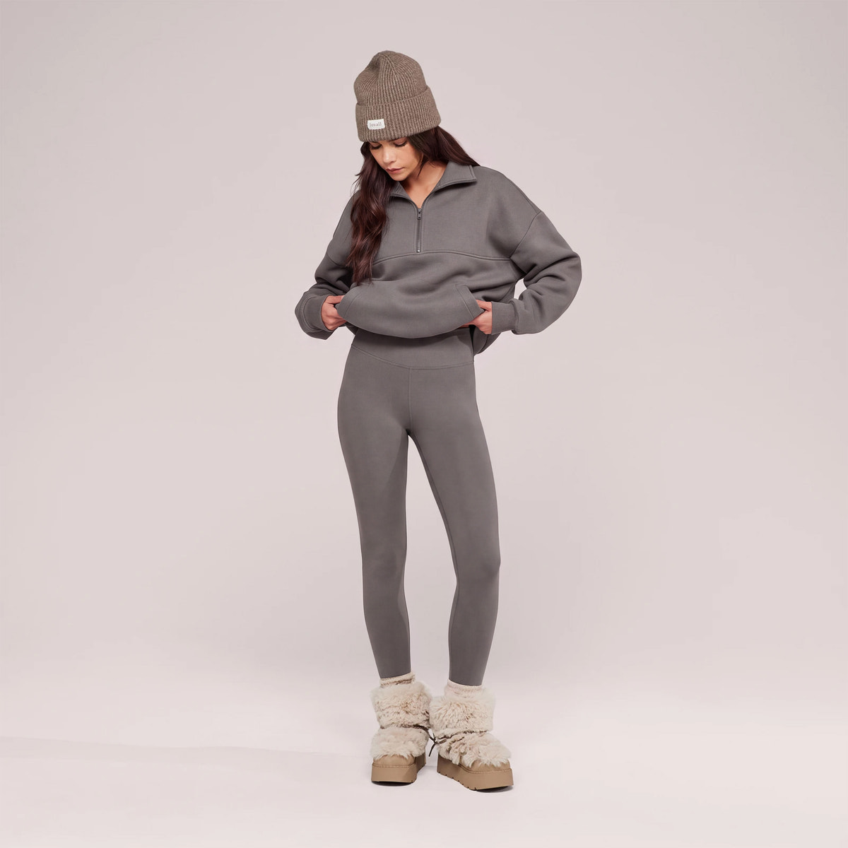 Legging taille haute d'hiver - Vert ardoise