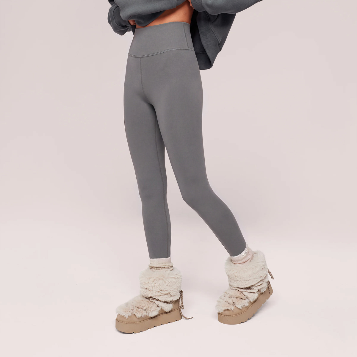 Legging taille haute d'hiver - Vert ardoise