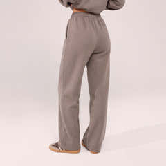 Jogger large en coton bio - Noir café