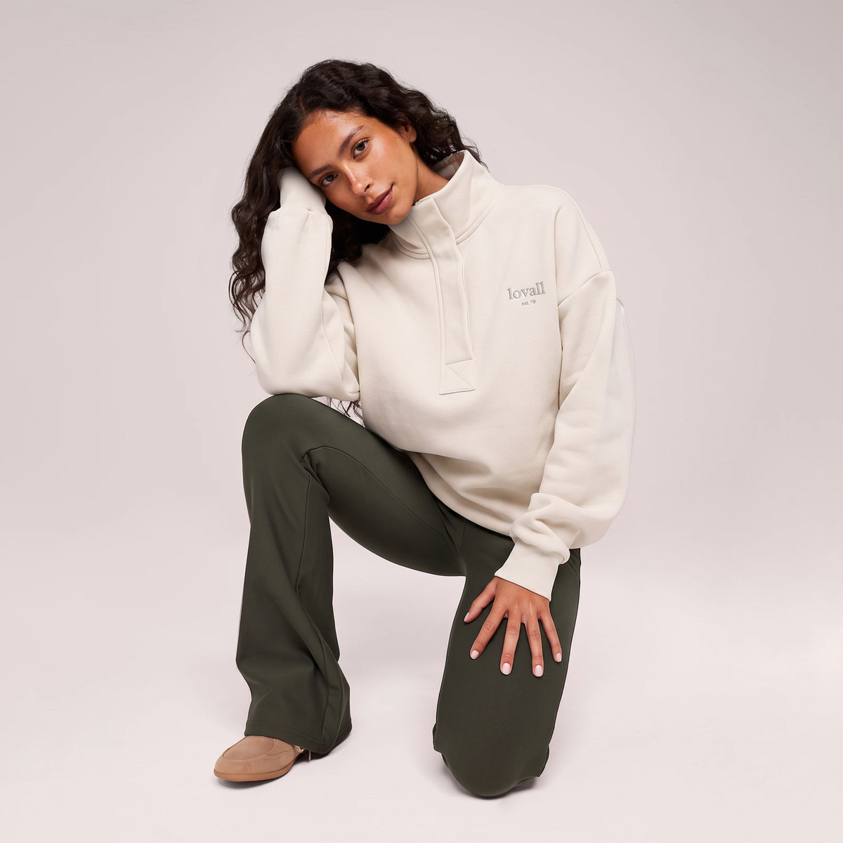 Legging taille haute d'hiver - Olive intense