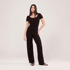 Pantalon léger ample - Café Noir