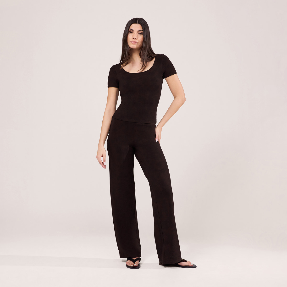 Pantalon léger ample - Café Noir