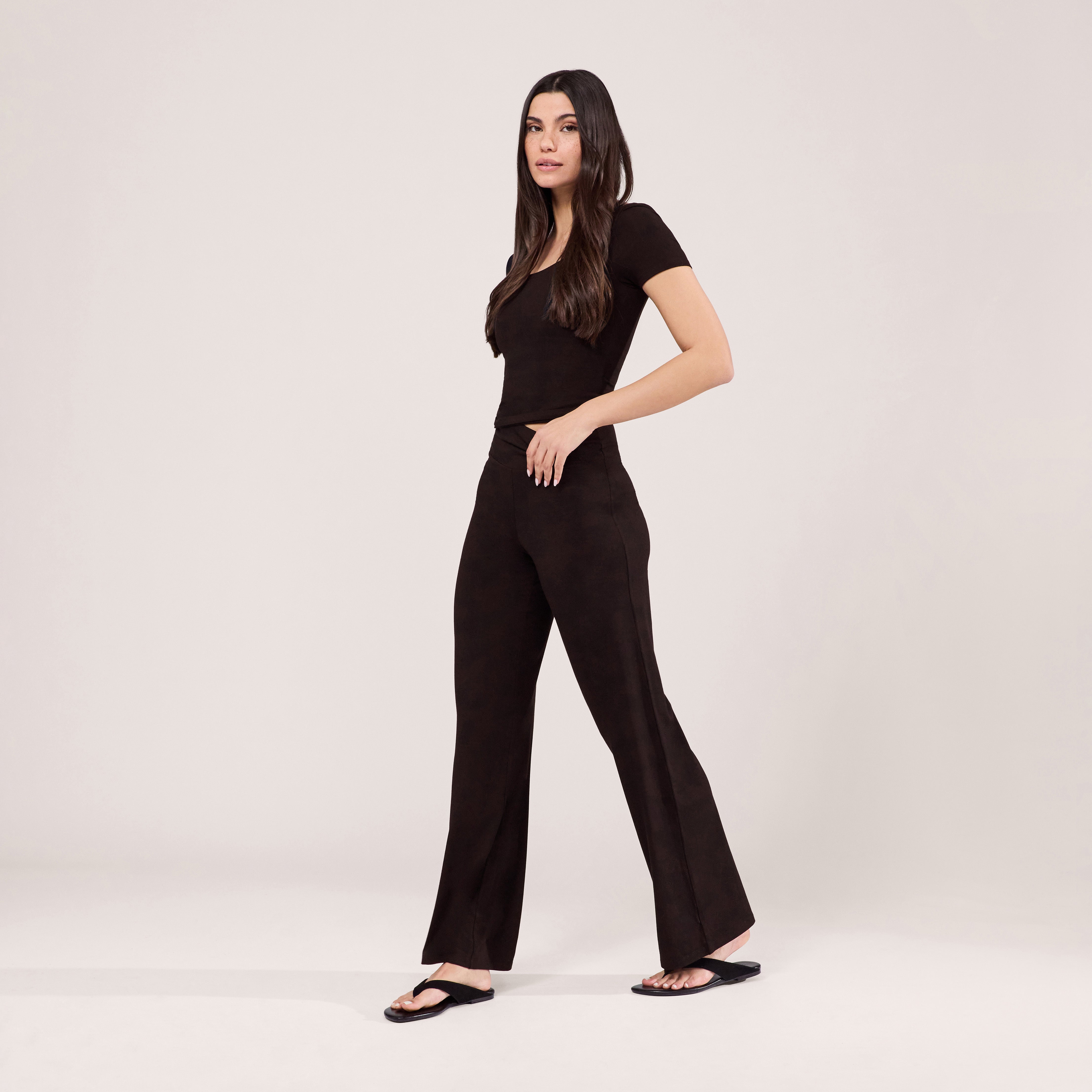 Pantalon léger ample - Café Noir