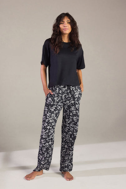 Ensemble de pyjama tout doux - Noir Floral