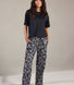 Ensemble de pyjama tout doux grande taille - Noir Floral