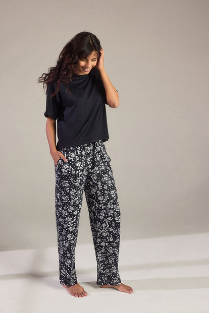 Ensemble de pyjama tout doux - Noir Floral