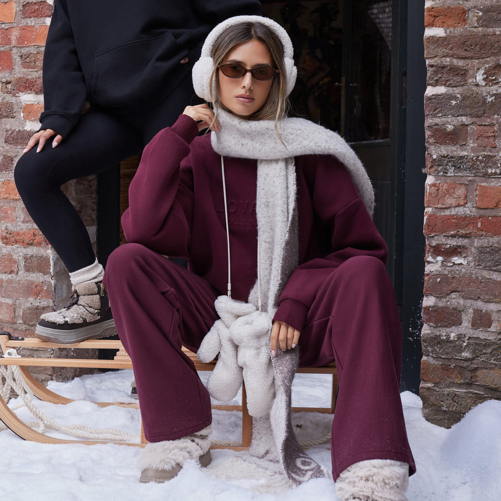 Pantalon large d'hiver – Café noir