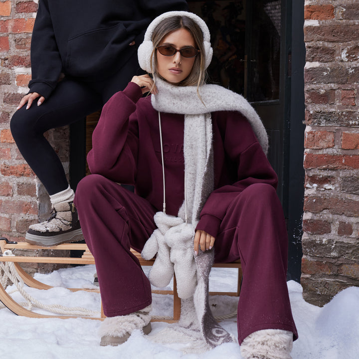 Pantalon large d'hiver – Café noir
