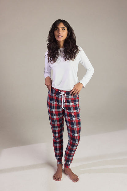 Ensemble de pyjama tout doux - Marine & Rouge Check