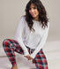 Ensemble de pyjama tout doux grande taille - Marine & Rouge Check