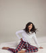 Ensemble de pyjama tout doux grande taille - Marine & Rouge Check